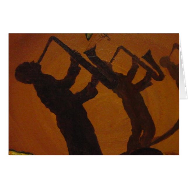 Cartão Brown Saxiphone Art Jazz (Frente Horizontal)
