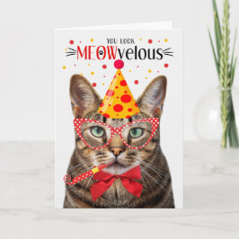 Cartão Brown Tabby Cat MEOWvelous Aniversário