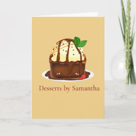 Cartão Brownie de Chocolate Com Sorvete de Baunilha