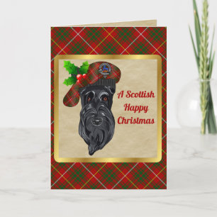 Cartão Bruce Crachá e Tartan Natal Personalizado