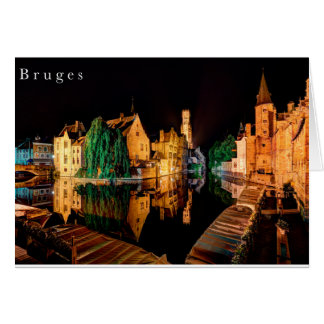 Cartão Bruges at night card