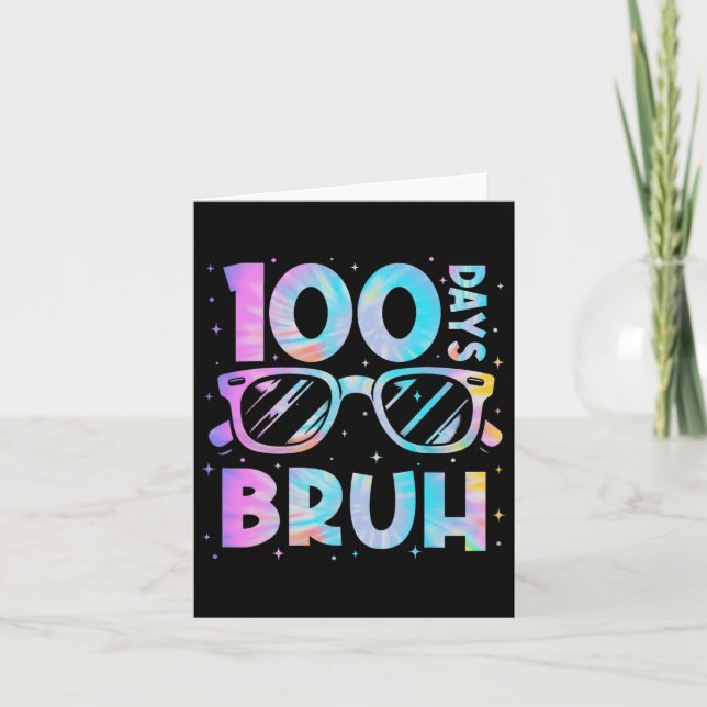 Cartão Bruh 100 Dias De Estudo De Professores Feliz Tie D (Frente)