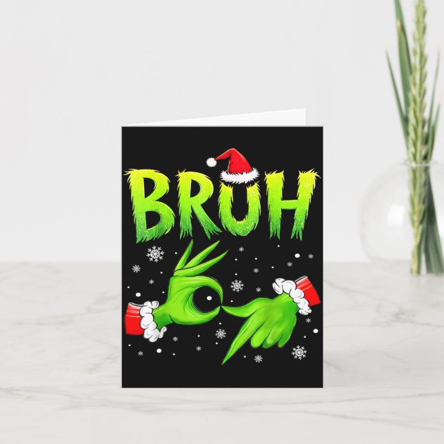 Cartão Bruh 67 Six Seven 6 7 Meme Christmas Funny Gen Alp (Frente)