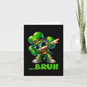 Cartão Bruh Dab Leprechaun Engraçado Crianças Meninos Hom