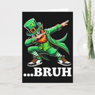 Cartão Bruh Dabbing Leprechaun Funny Meme Kids Boys St Pa