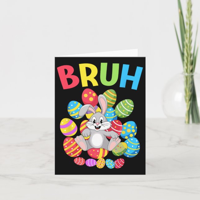 Cartão Bruh Dabbing Rabbit Bunny Day Egboy (Frente)