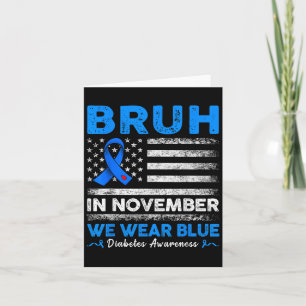 Cartão Bruh Em Novembro Usamos Fita Azul Bandeira Retro D