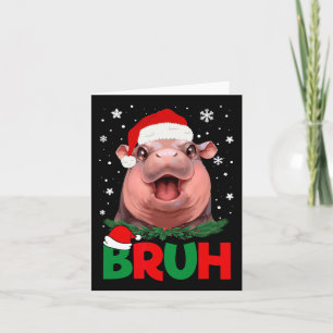 Cartão Bruh Funny Moo Deng Adolescentes Meninos Crianças