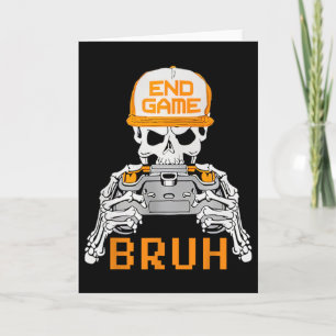 Cartão Bruh Halloween Meninos Crianças Gamer Homens Esque