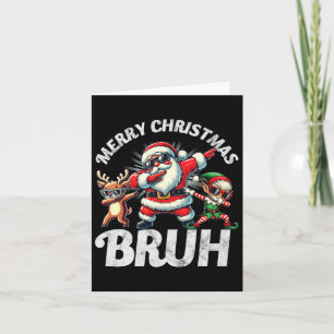 Cartão Bruh Meme Papais noeis A Esconder Através Do Natal