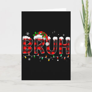 Cartão Bruh Natal Plaid Adolescentes Meninos Crianças Xma