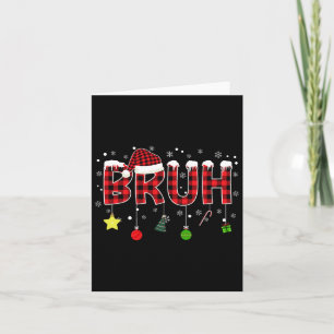 Cartão Bruh Natal Red Xadrez Adolescentes Rapazes Criança