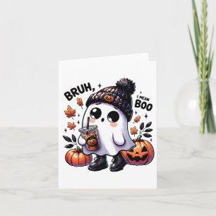 Cartão Bruh, quero dizer Boo Engraçado Fantasma Jack O Ca