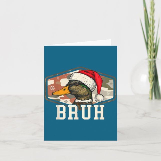 Cartão Bruh Santa Duck Hunting Camo Hat Men Women Kids Xm (Frente)