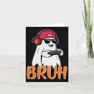 Cartão Bruh Spooky Boo Halloween Costume Gamer Men