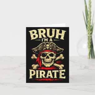 Cartão Bruh um olho de caveira de pirata tapa-olho ossos 
