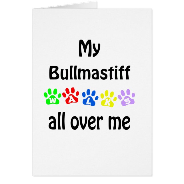 Cartão Brullmastiff Walks Design (Frente)