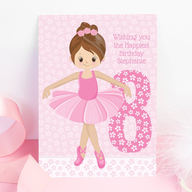Cartão Brunette Ballerina Birthday (Criador carregado)