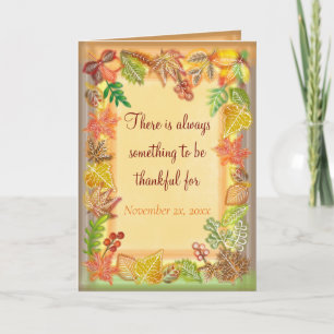 Cartão Brush Art of Fall Foliage for Thanksgiving