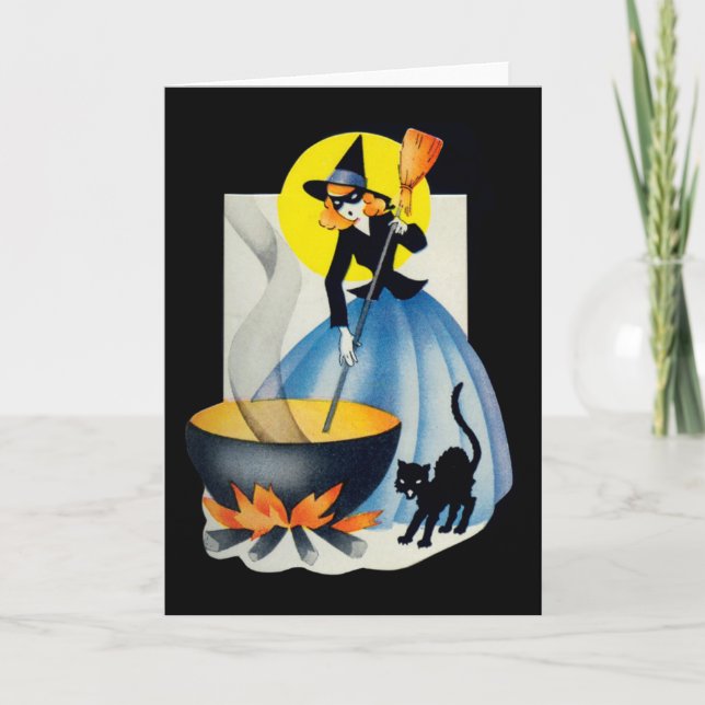 Cartão Bruxa bonito (Frente)