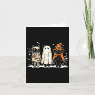 Cartão Bruxa de Gato Preto Retro Y Halloween Mulheres Hom