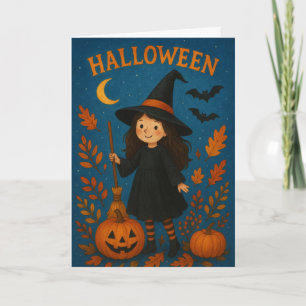 Cartão Bruxa de Halloween Spooky