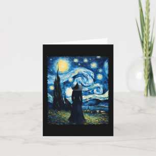 Cartão Bruxa de Halloween Starry Night Van Gogh Aestética