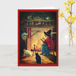 Cartão Bruxa de Halloween Vintage por Warm Hearth Card