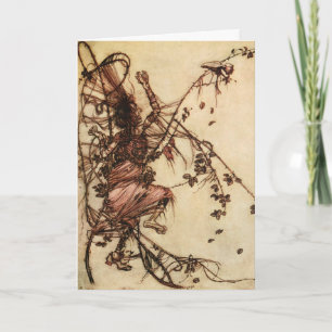 Cartão Bruxa Enredada em Espinhos por Arthur Rackham