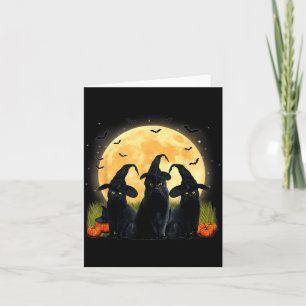 Cartão Bruxa Gato Preto E Abóbora De Lua Cheia No Hallowe