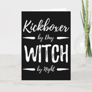 Cartão Bruxa Kickboxer Roupa de Halloween de Kickboxing E