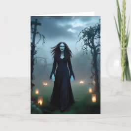 Cartão Bruxa Mágica e Assustadora "Feliz Halloween!" Saud
