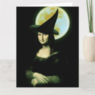 Cartão Bruxa Mona Lisa Halloween Chão