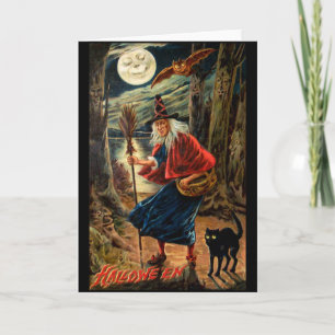 Cartão Bruxa na Noite de Halloween