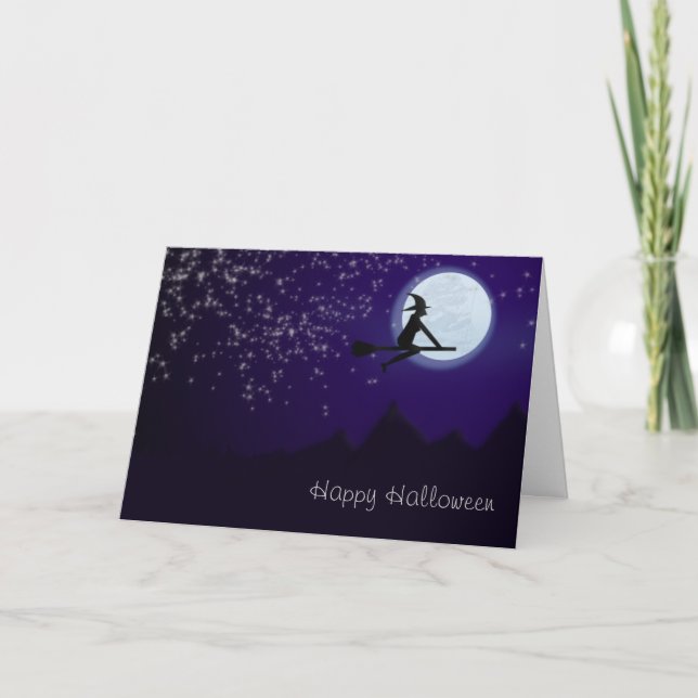 Cartão Bruxa sobre as Montanhas (Frente)