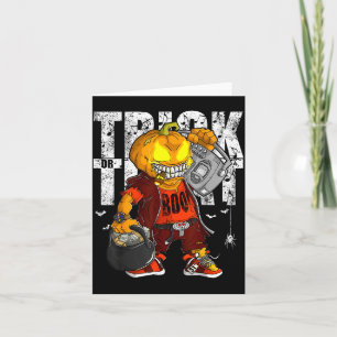 Cartão Bruxa Unicórnio Halloween Gato Preto Lua Laranja