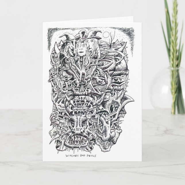 Cartão Bruxas e Diabos, por Brian Benson  (Frente)