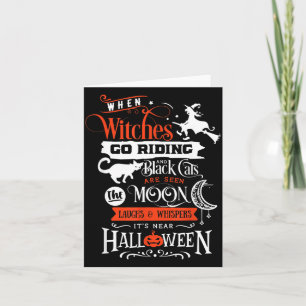 Cartão Bruxas Gatos Pretos E Lua Halloween