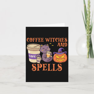 Cartão Bruxas Loucas Do Halloween Feiticeiras De Café E F