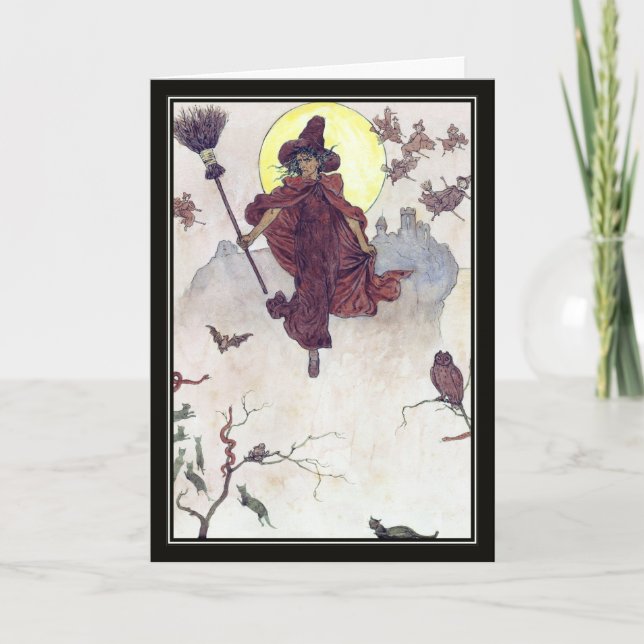 Cartão Bruxas Vintage de Kate Greenaway (Frente)