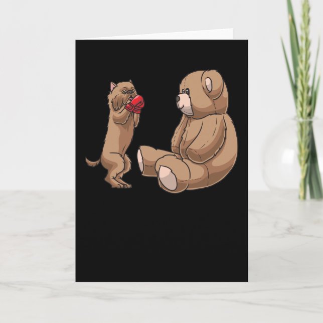 Cartão Bruxelas Griffon Bruxellois Cachorro e bicho pelad (Frente)