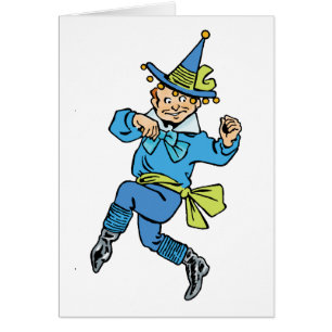 Cartão Bruxo Vintage do Oz, Menino Munchkin Dançante Fofo