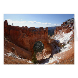 Cartão Bryce Canyon Natural Bridge Snowy Landscape Foto