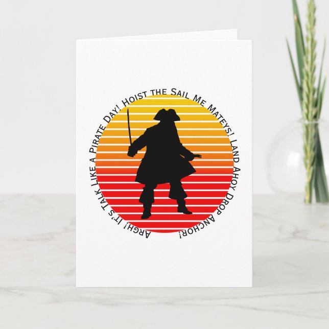 Cartão Buccaneeiros Steampunk Fala Como Um Argh Pirata Do (Frente)