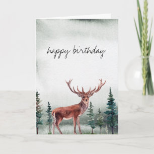 Cartão Buck Deer Happy Birthday Personalizado
