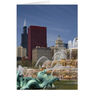 Cartão Buckingham Fountain, localizado em Grant Park,