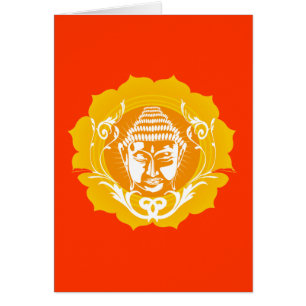 Cartão Buda Amarelo e Laranja