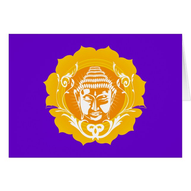 Cartão Buda Amarelo e Laranja (Frente Horizontal)