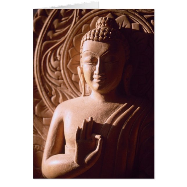 Cartão Buda Indiana em Madeira (Frente)