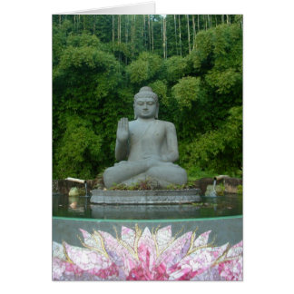 Cartão Buda na Floresta Bamboo